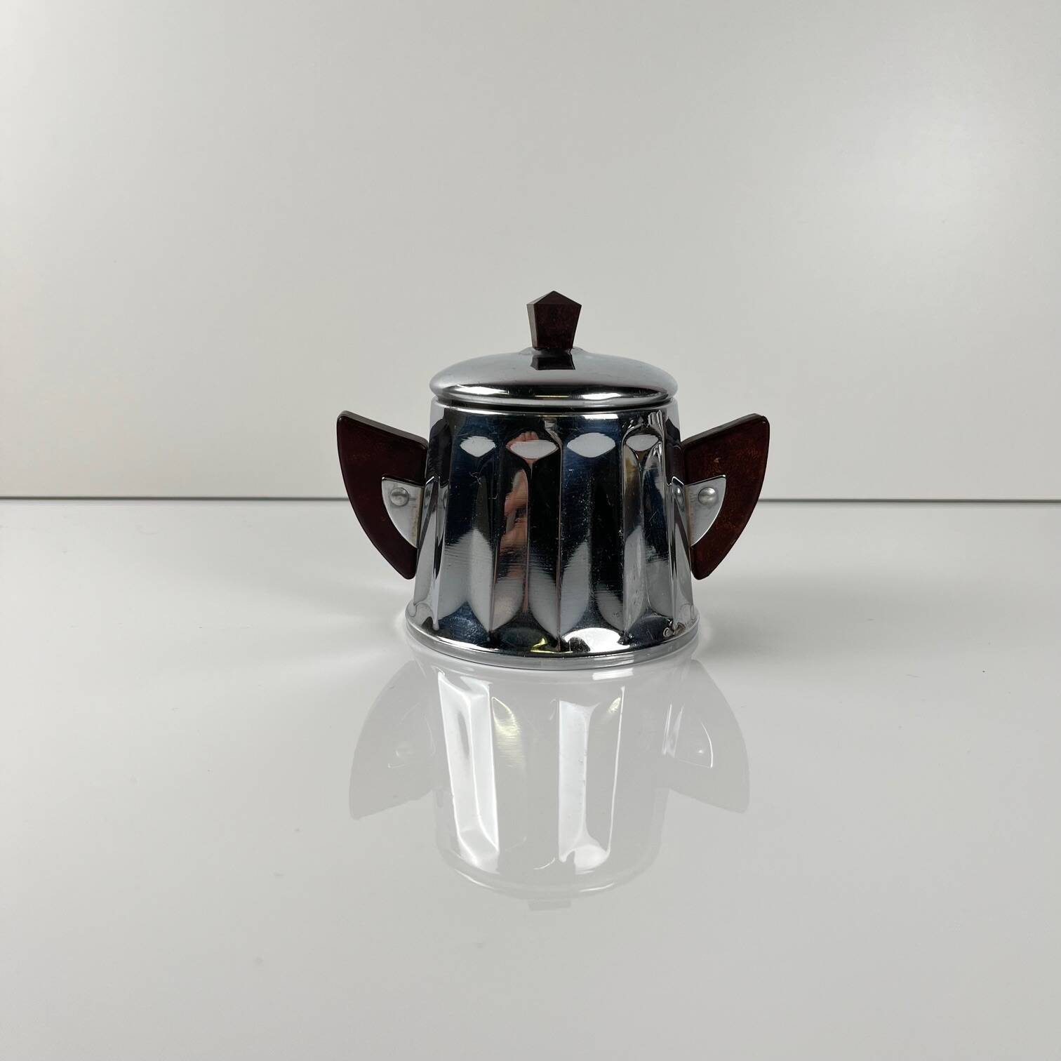 Vintage chrome-plated metal and bakelite coffee set, 1940s/50s