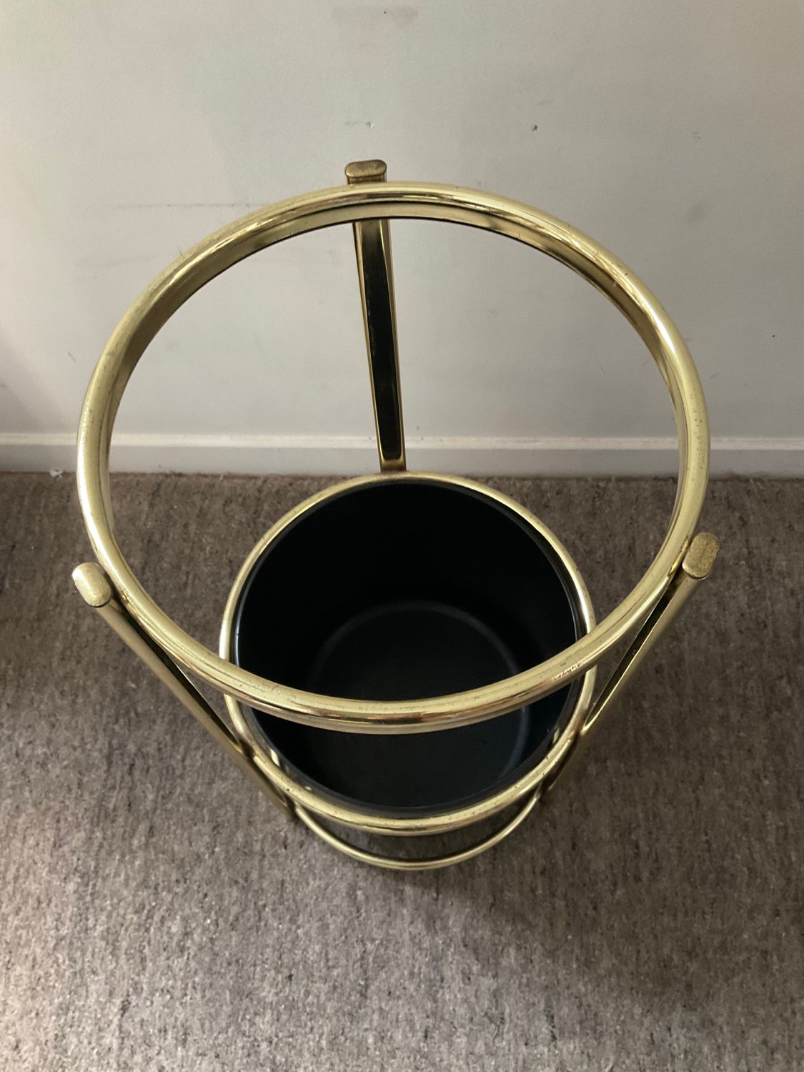 Vintage umbrella door in gilded metal 70s