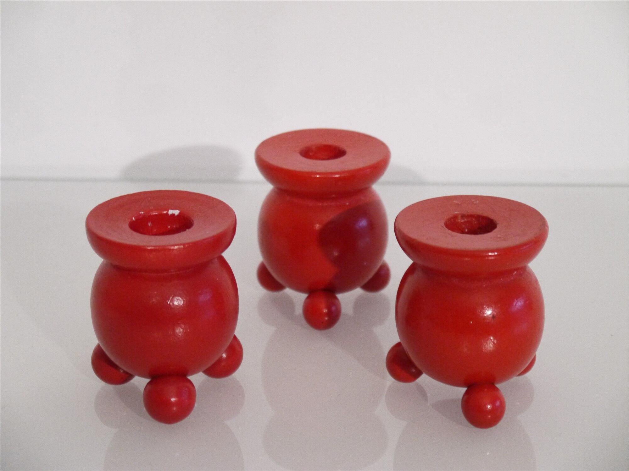 Lot de bougeoirs scandinaves en bois