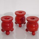 Lot of Scandinavian wooden candlesticks