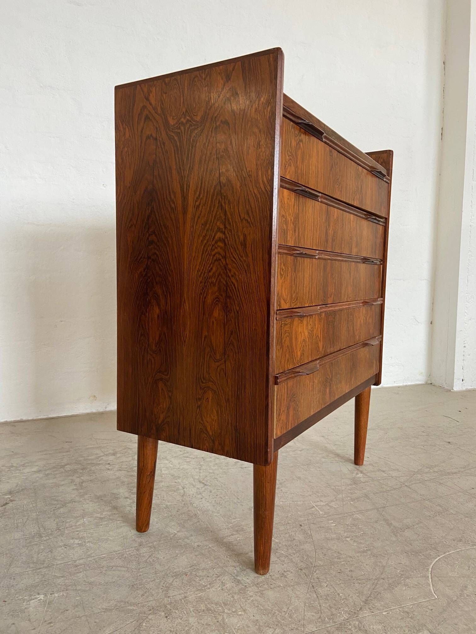 Vintage Danish mid-century modern rosewood chest of drawers by Henning Jørgensen 1959