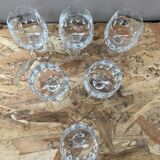 Set of 6 vintage 20th century cut crystal stemmed glasses
