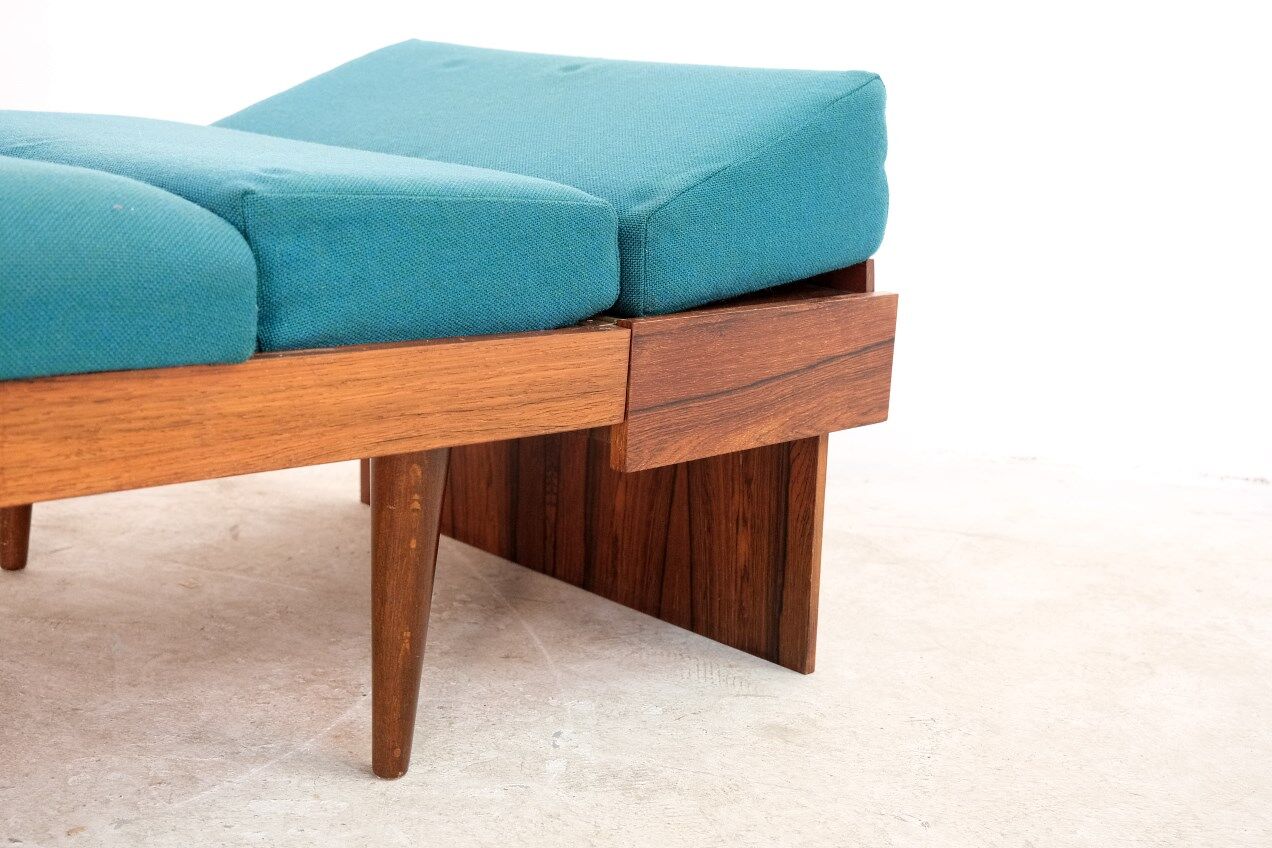 Méridienne scandinave en palissandre, années 1960