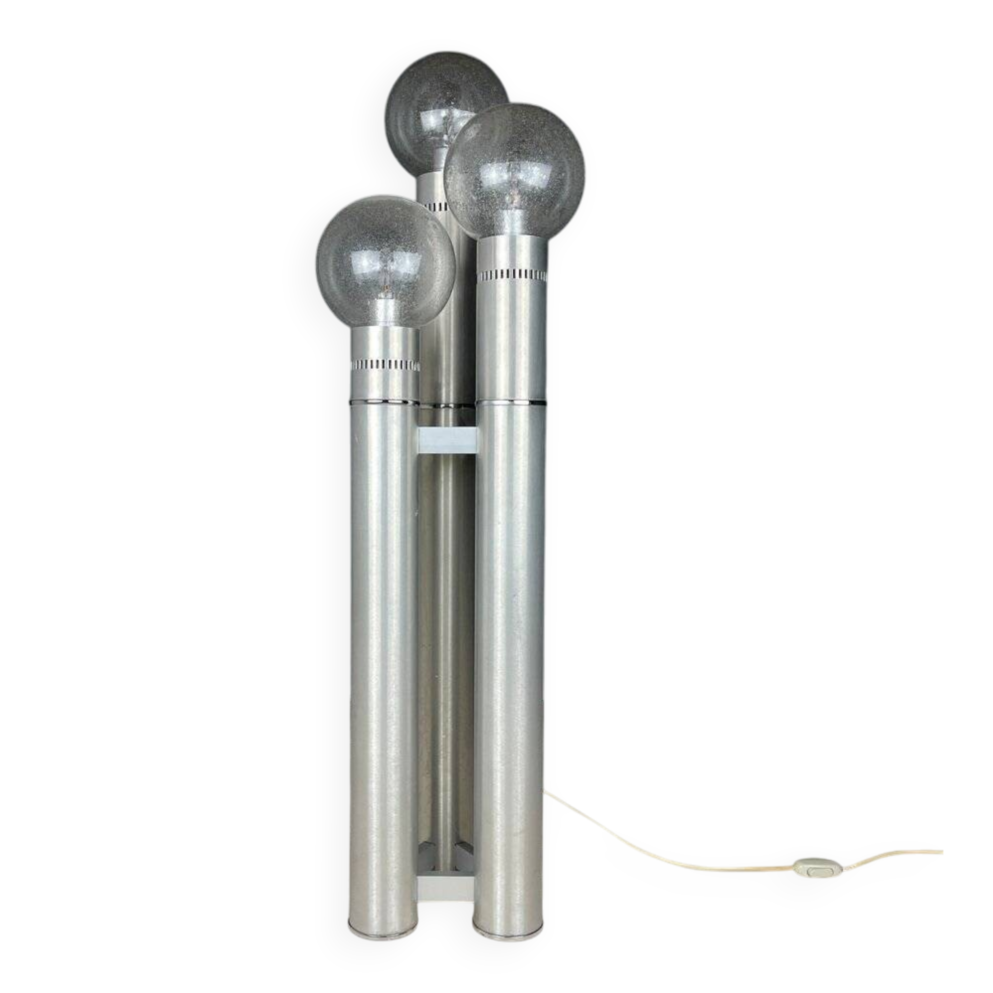 Brushed aluminium floor lamp, Italy, 1970s