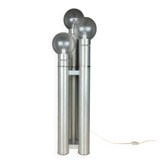 Brushed aluminium floor lamp, Italy, 1970s