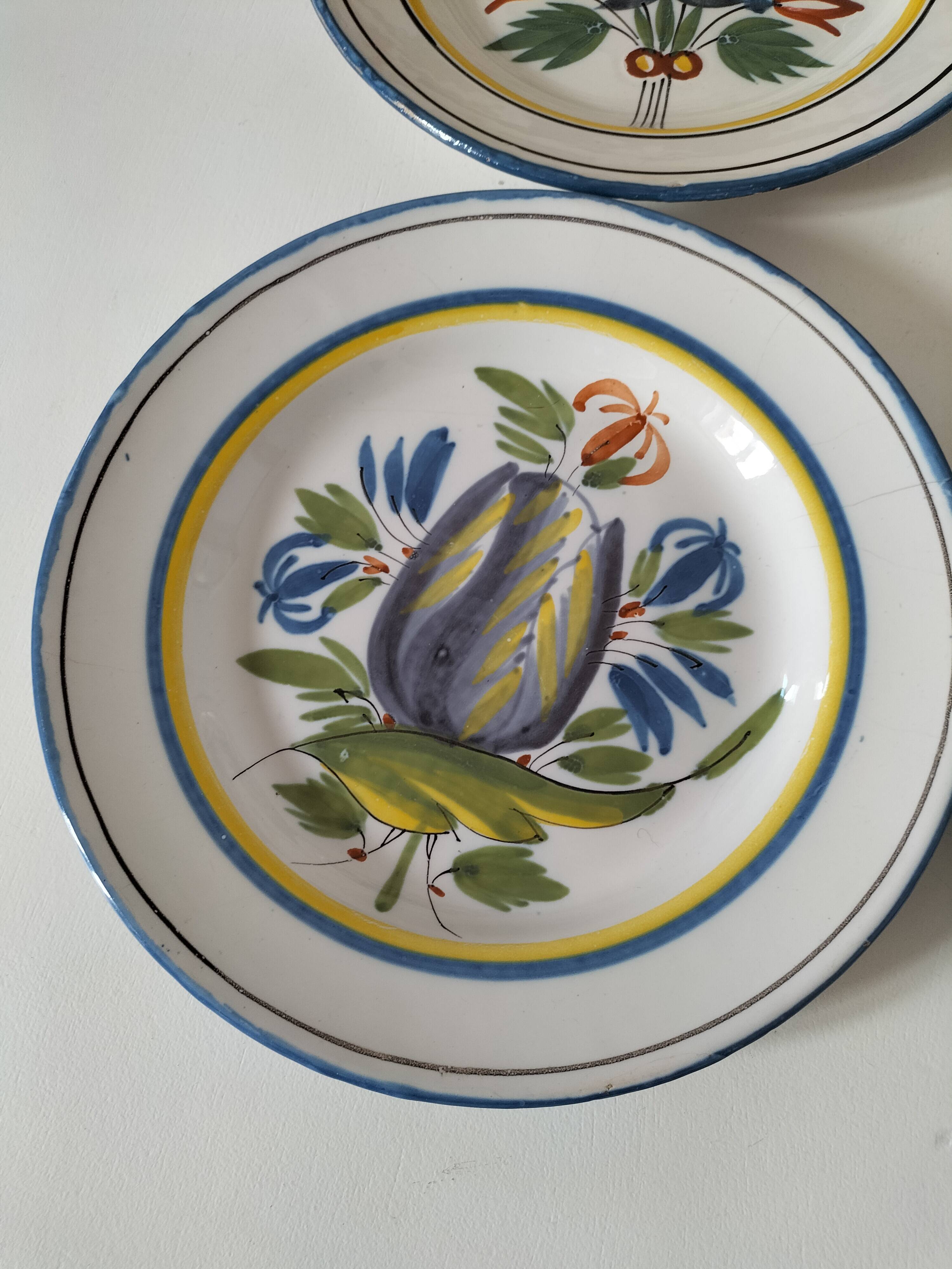 6 earthenware plates from the East - vintage 1960s