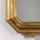 Antique umbertine mirror in Swiss pine, Italy, 19th century.