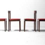 Set of 4 Dino Cavalli dining chairs in rosewood