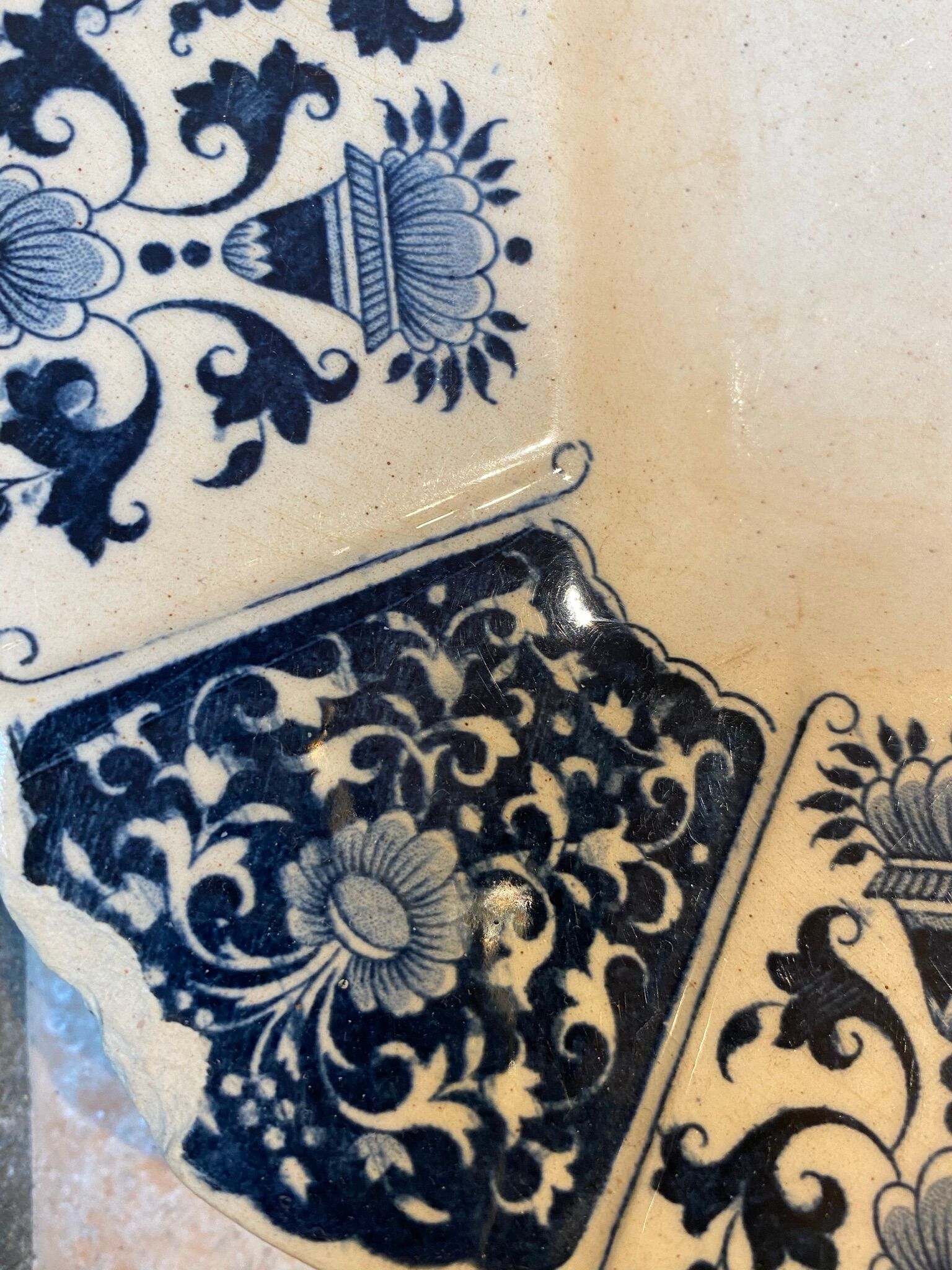 Rectangular dish, Manufacture de Gien model Blue square