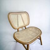 Chaise longue rétro en rotin / fauteuil / siège unique