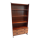 Bibliothèque ouverte de milieu de siècle avec tiroirs
