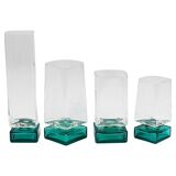 Set of 24 Luigi Bormioli Postmodern Light & Music Monet glasses, Italy, 1980s.