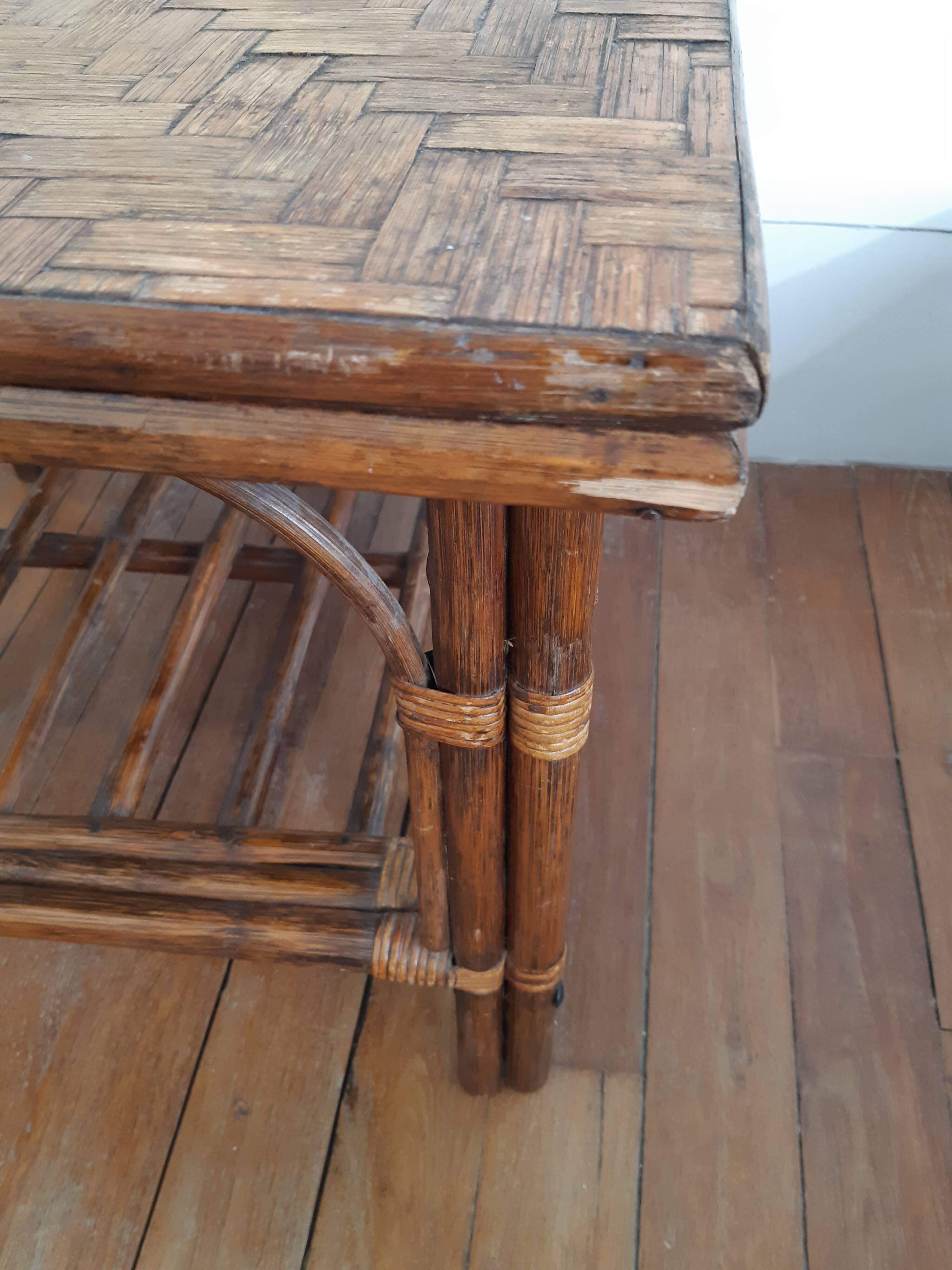 Vintage rattan coffee table