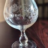 Large engraved glass in unsigned Bohemian crystal.