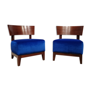 Paire de fauteuils bleu