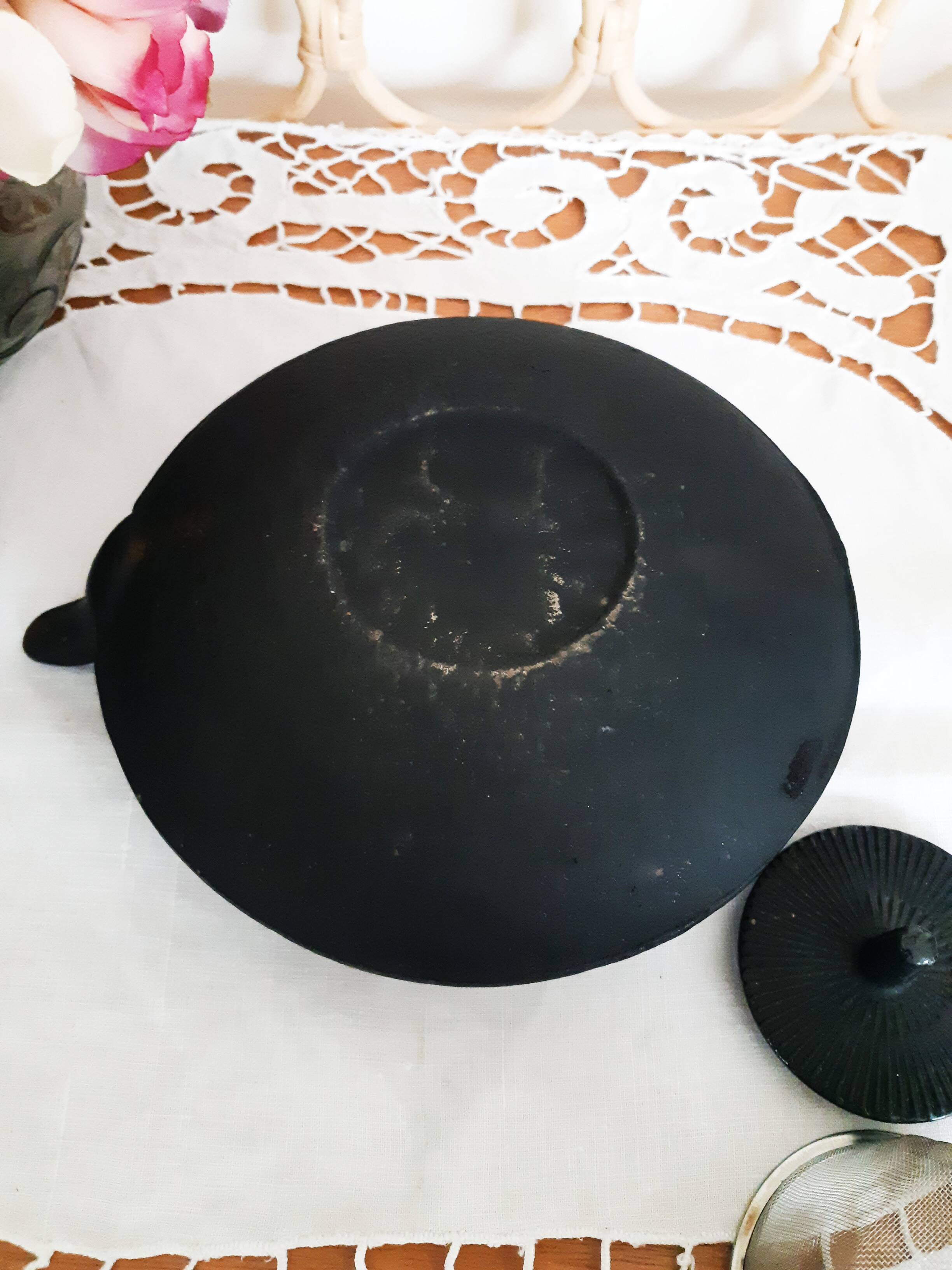 Japanese black cast iron tea set