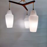 Vintage scandinavian teak chandelier, 1960s