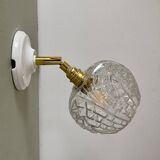 Vintage molded glass globe wall light