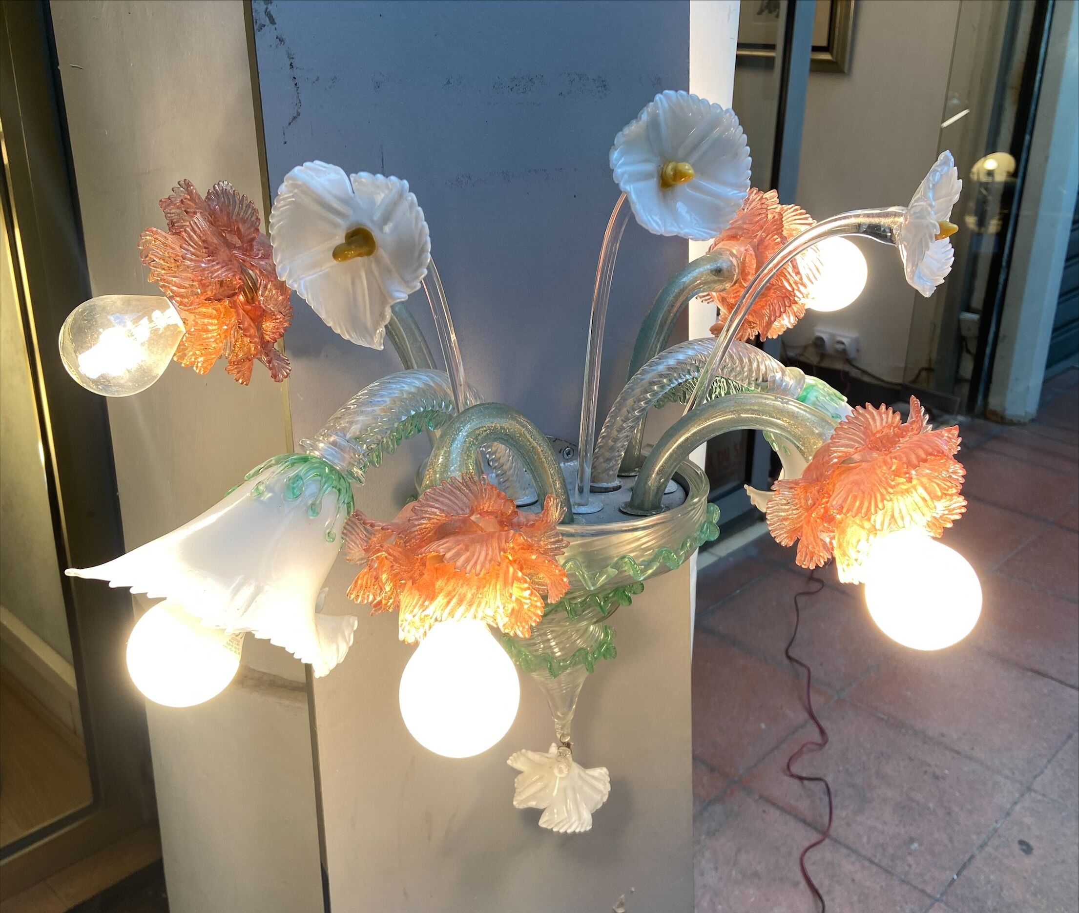 Wall lamp "Flowers" in Murano glass - 60s