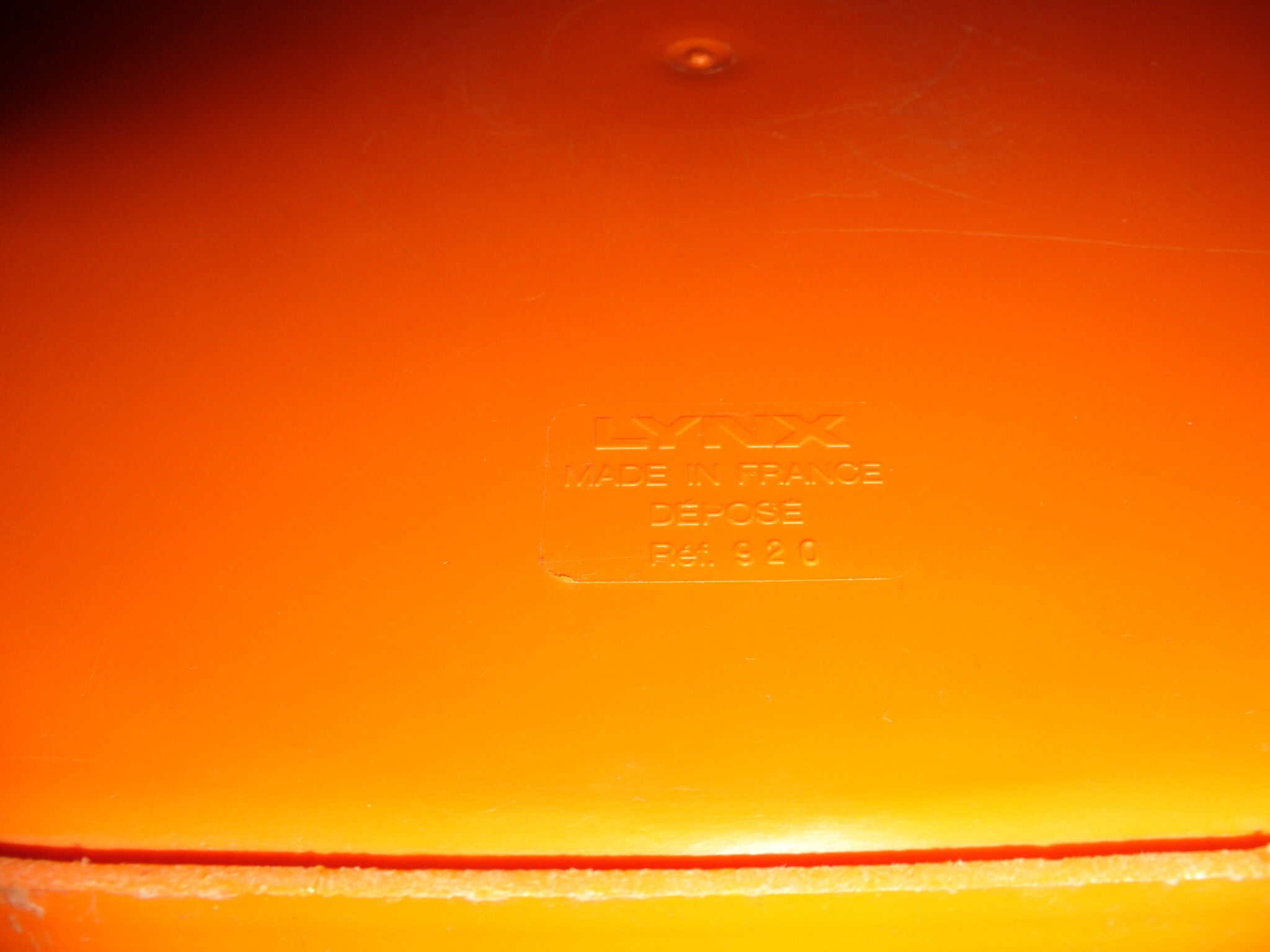 Corbeille à papier orange Lynx des années 60 - 70
