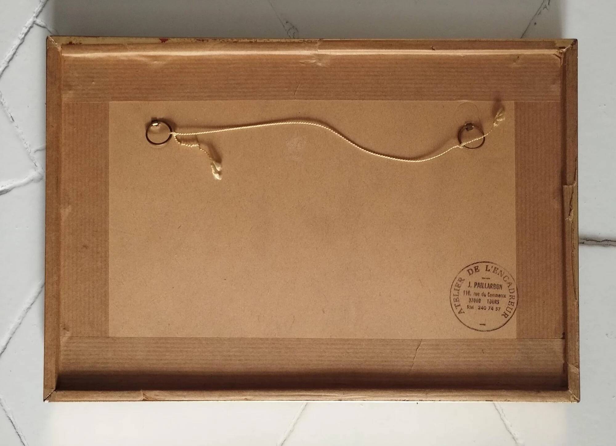 Hamlet in winter - Gouache signed Auzenet framed