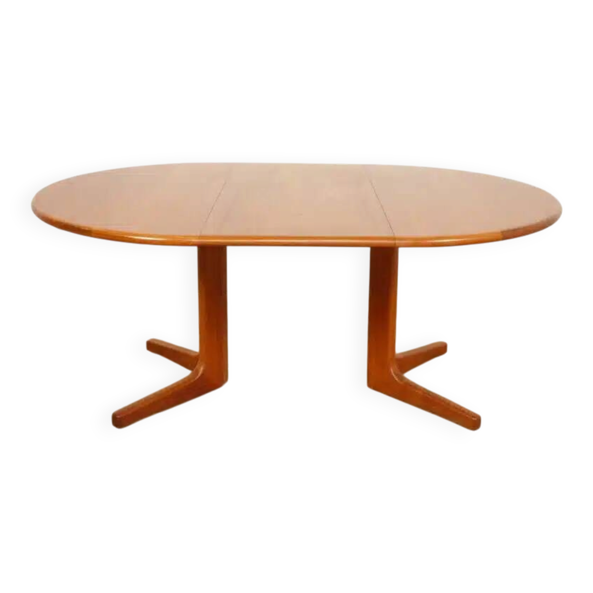 Vintage round dining table | extendable | teak | 121-173 cm