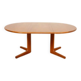 Table à manger ronde vintage | extensible | teck | 121-173 cm