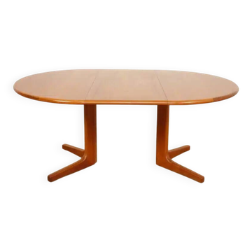 Vintage round dining table | extendable | teak | 121-173 cm