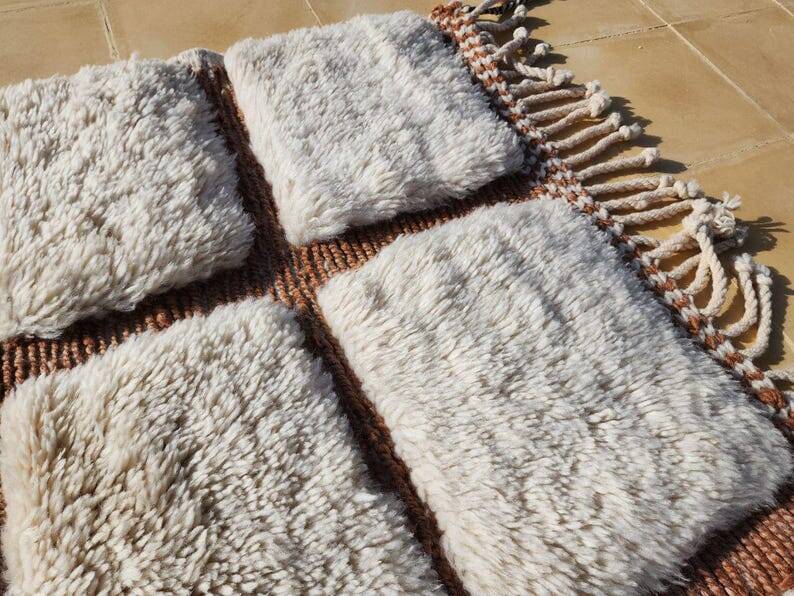 Handmade wool hallway rug, size 75 x 300 cm