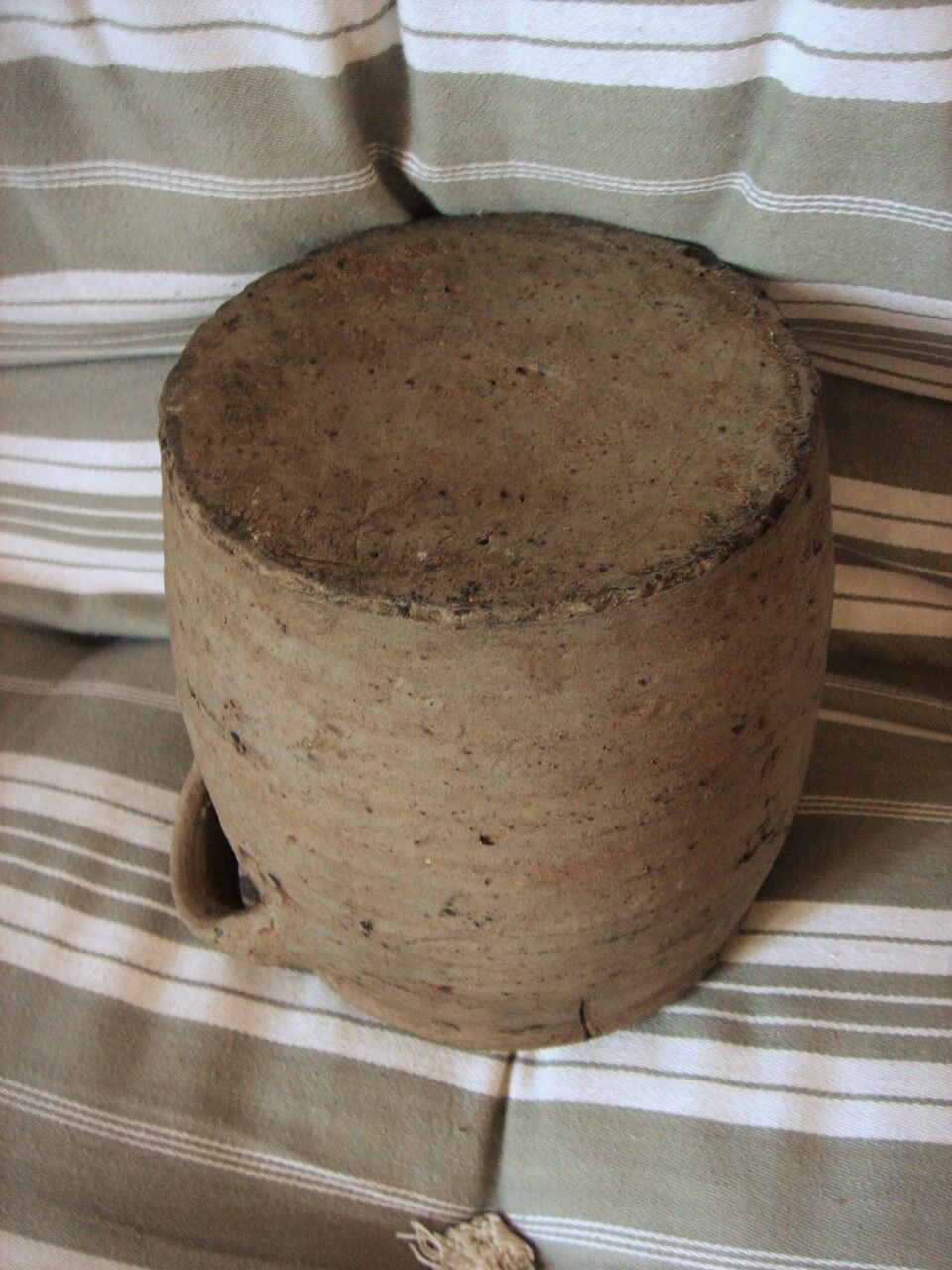 Terracotta clay pot with two handles