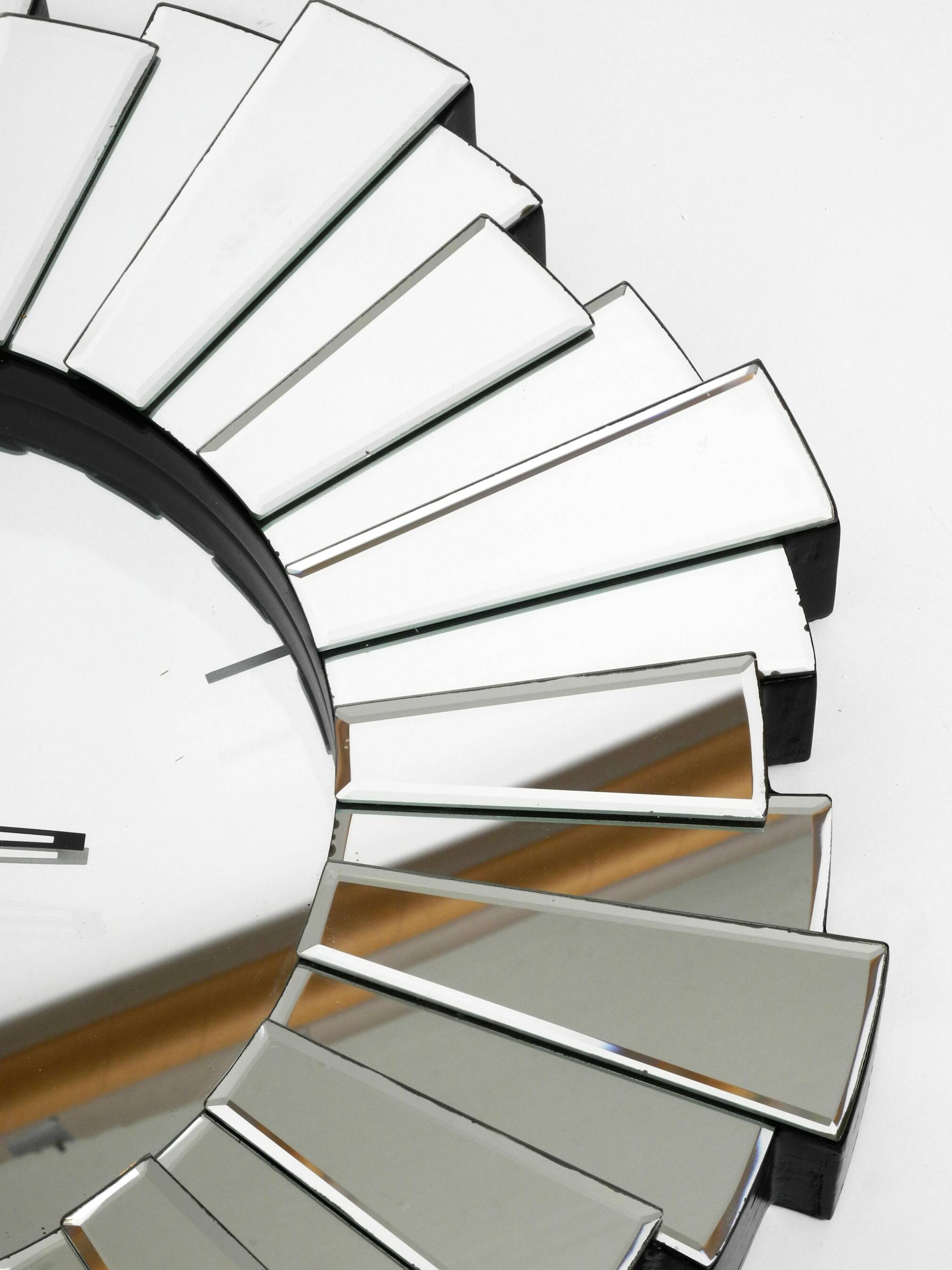 Gigantic rare heavy Sunburst mirror wall clock from the 1970s | Ø 70 cm