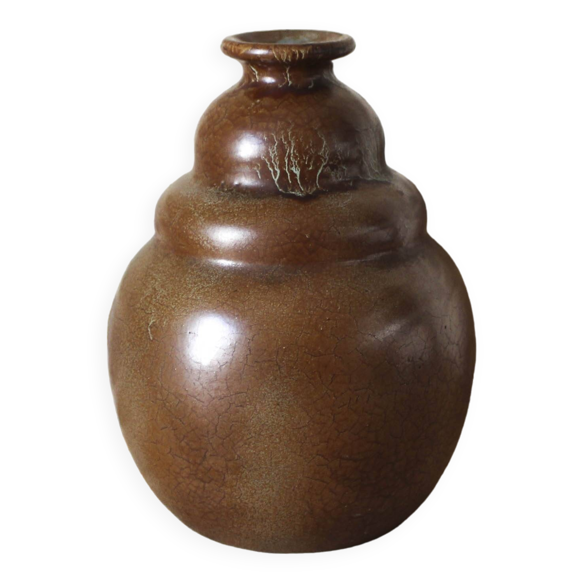 Coloquinte Vase Bordeaux Art Ceramics