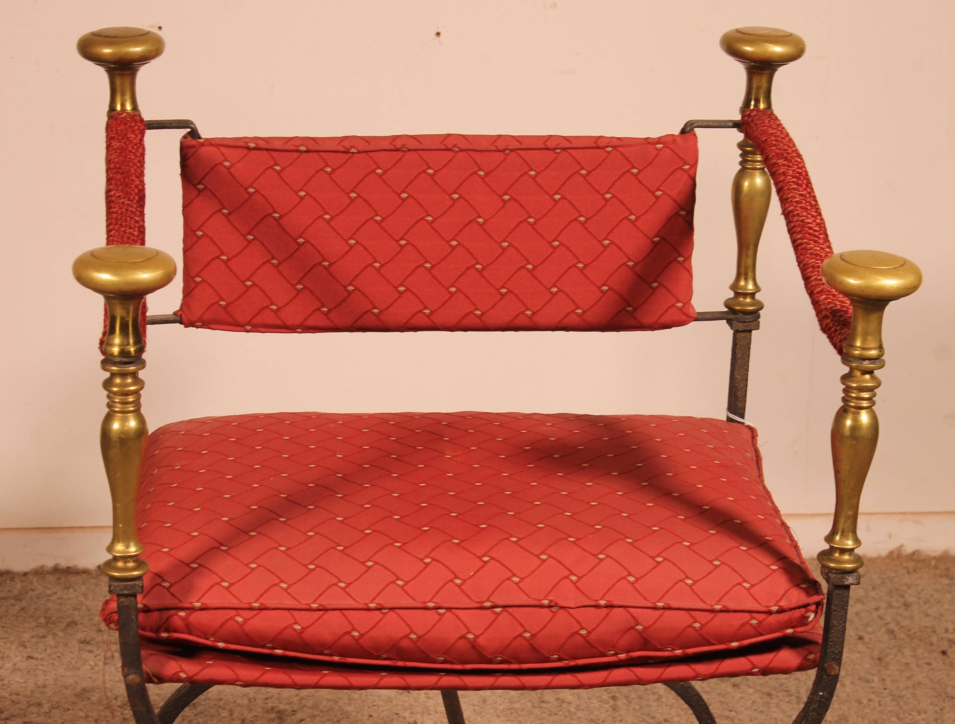 Fauteuil Curule En Fer Forgé Et Bronze