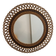 Woven rattan mirror, sunburst, vintage flower