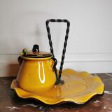 Glazed ceramic tray and pot