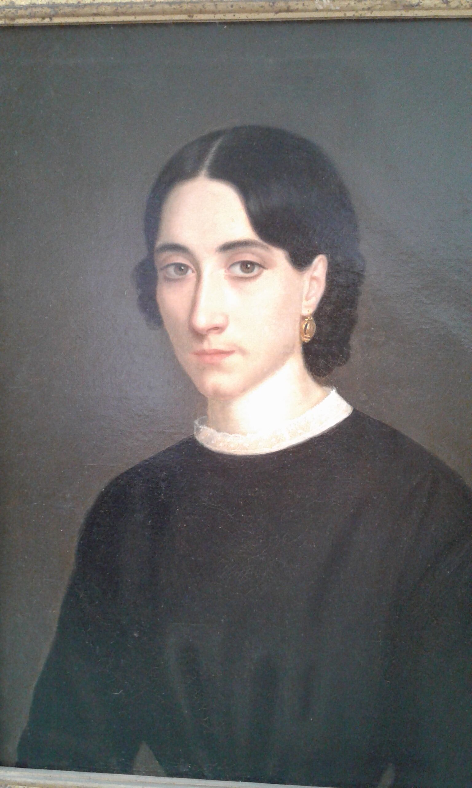 Portrait ancient oil on canvas,  lady 19th