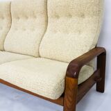 Teak three-seater sofa
