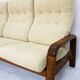 Teak three-seater sofa