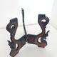 Pedestal table / asian tripod plant holder - black lacquered wood - 1970