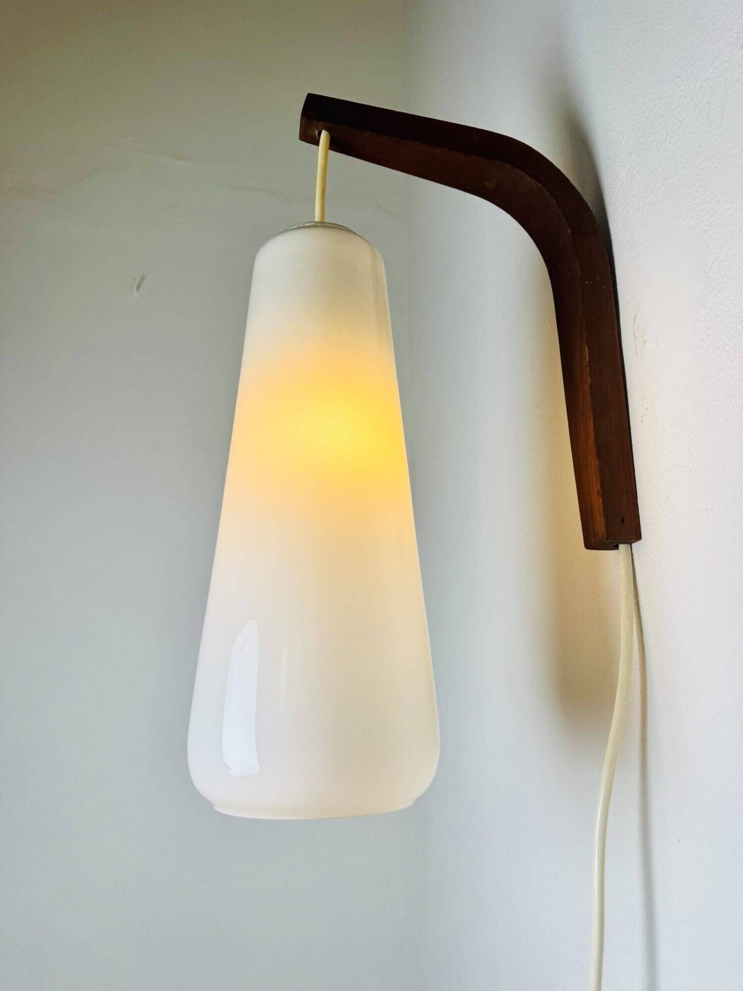 Cylinder Wall Light In Milk Glass By Michael Bang For Holmegaard, Denmark 1980S
