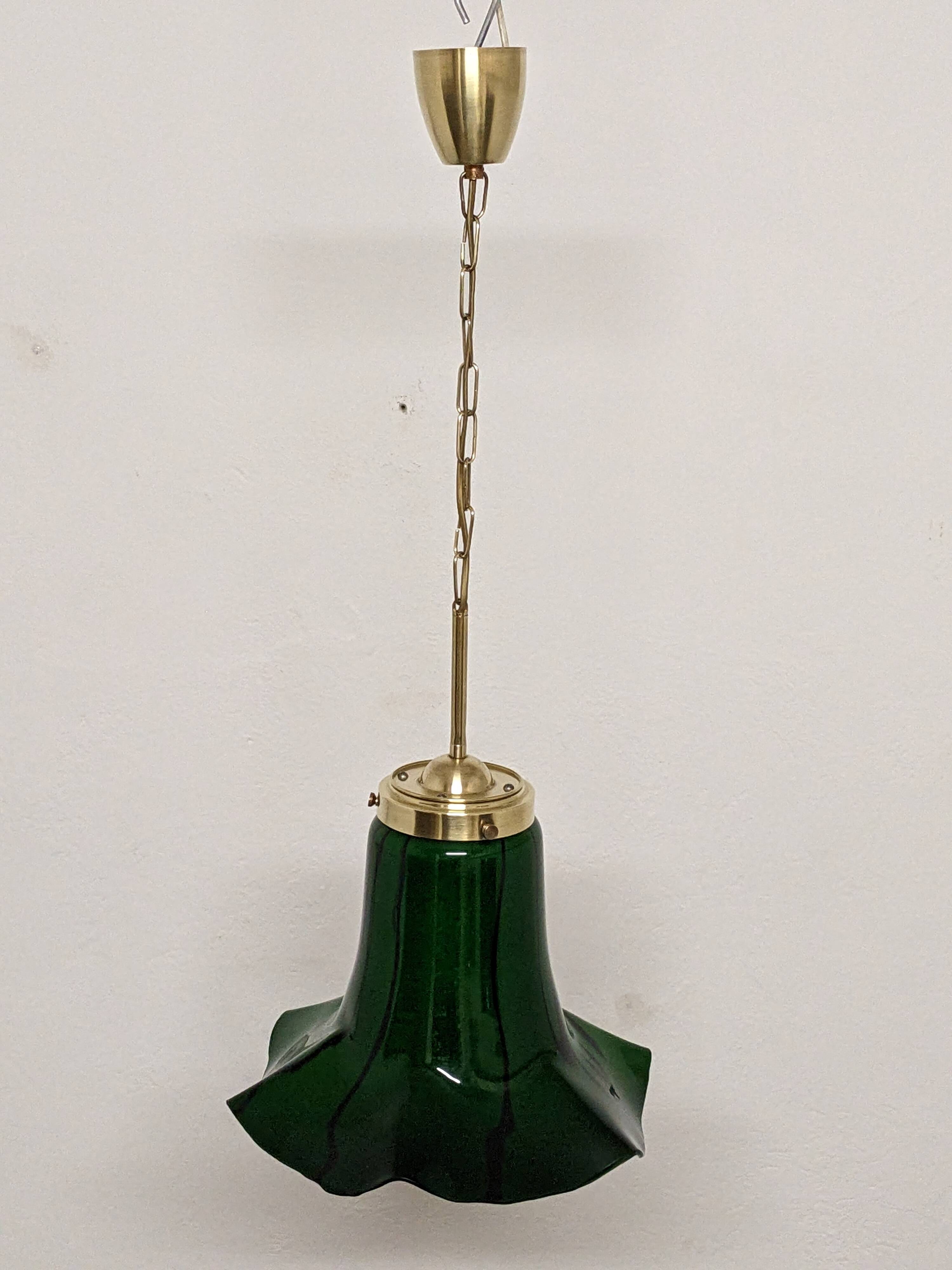 Art Nouveau style Murano glass pendant light, Italy circa 1950