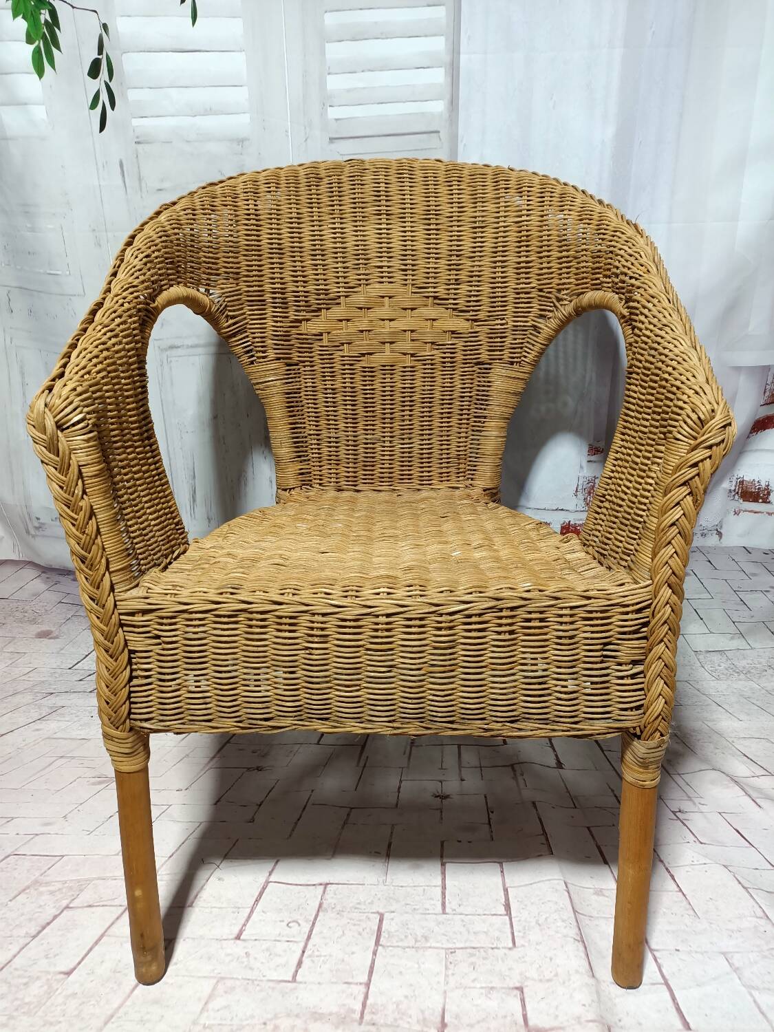 Vintage rattan basket chair