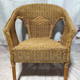 Vintage rattan basket chair