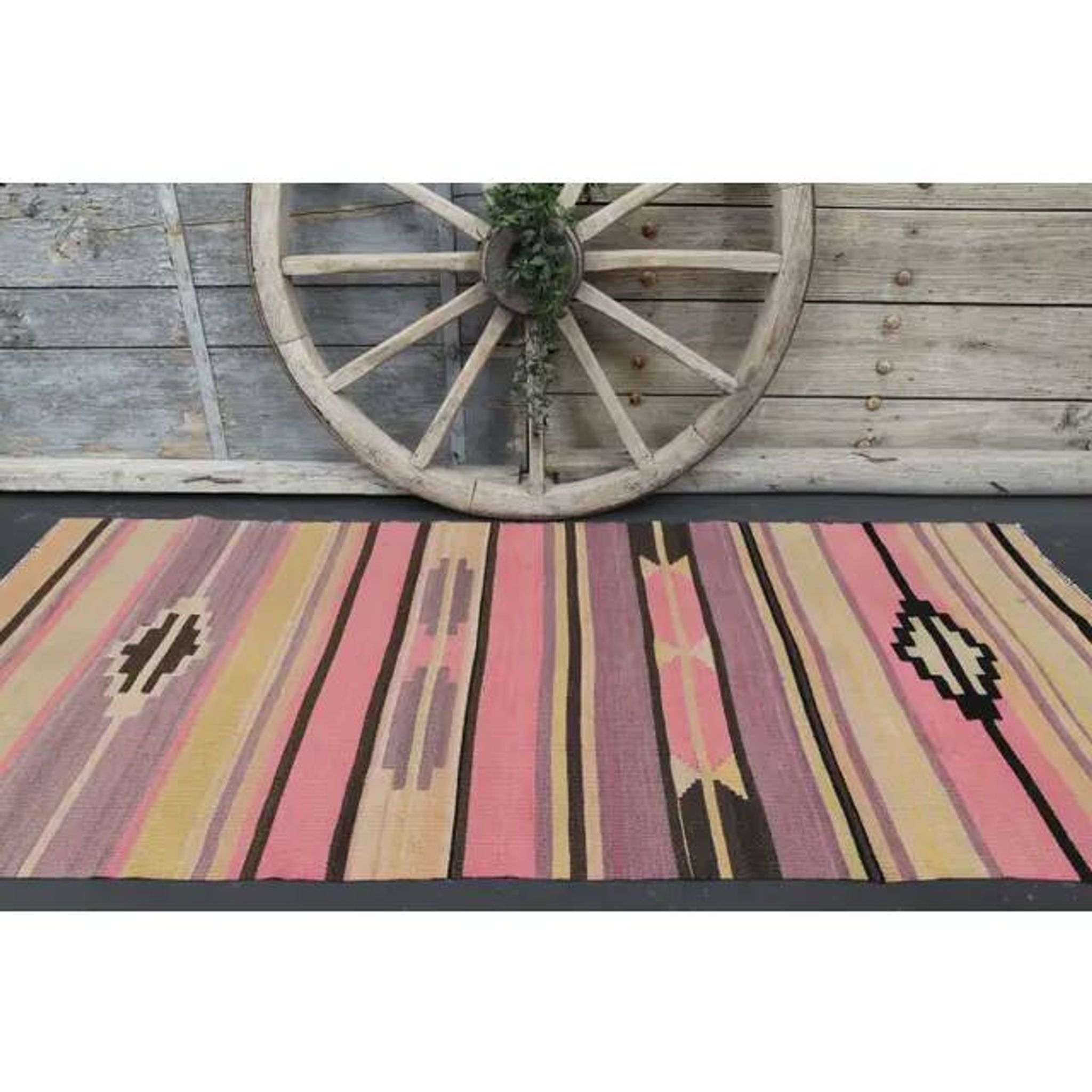 Vintage Turkish Oushak Handmade Wool Cotton Purple Runner Rug 93x234