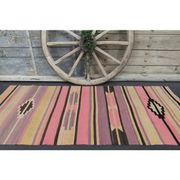 Vintage Turkish Oushak Handmade Wool Cotton Purple Runner Rug 93x234