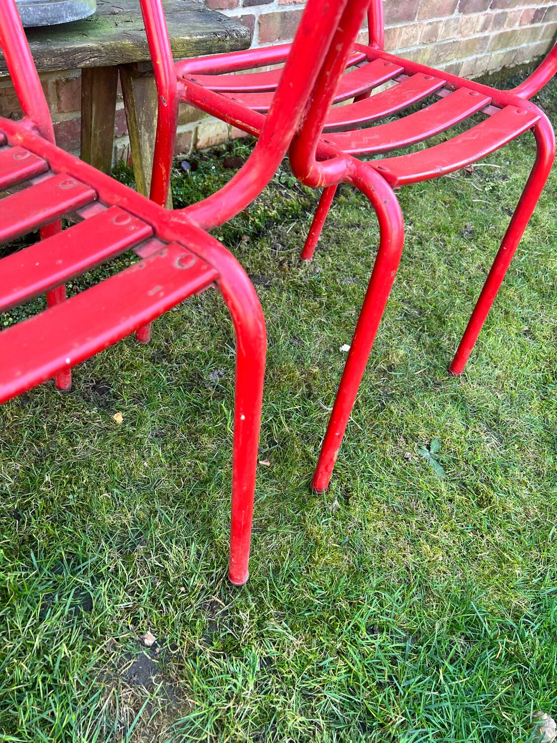 Old metal bistro chairs