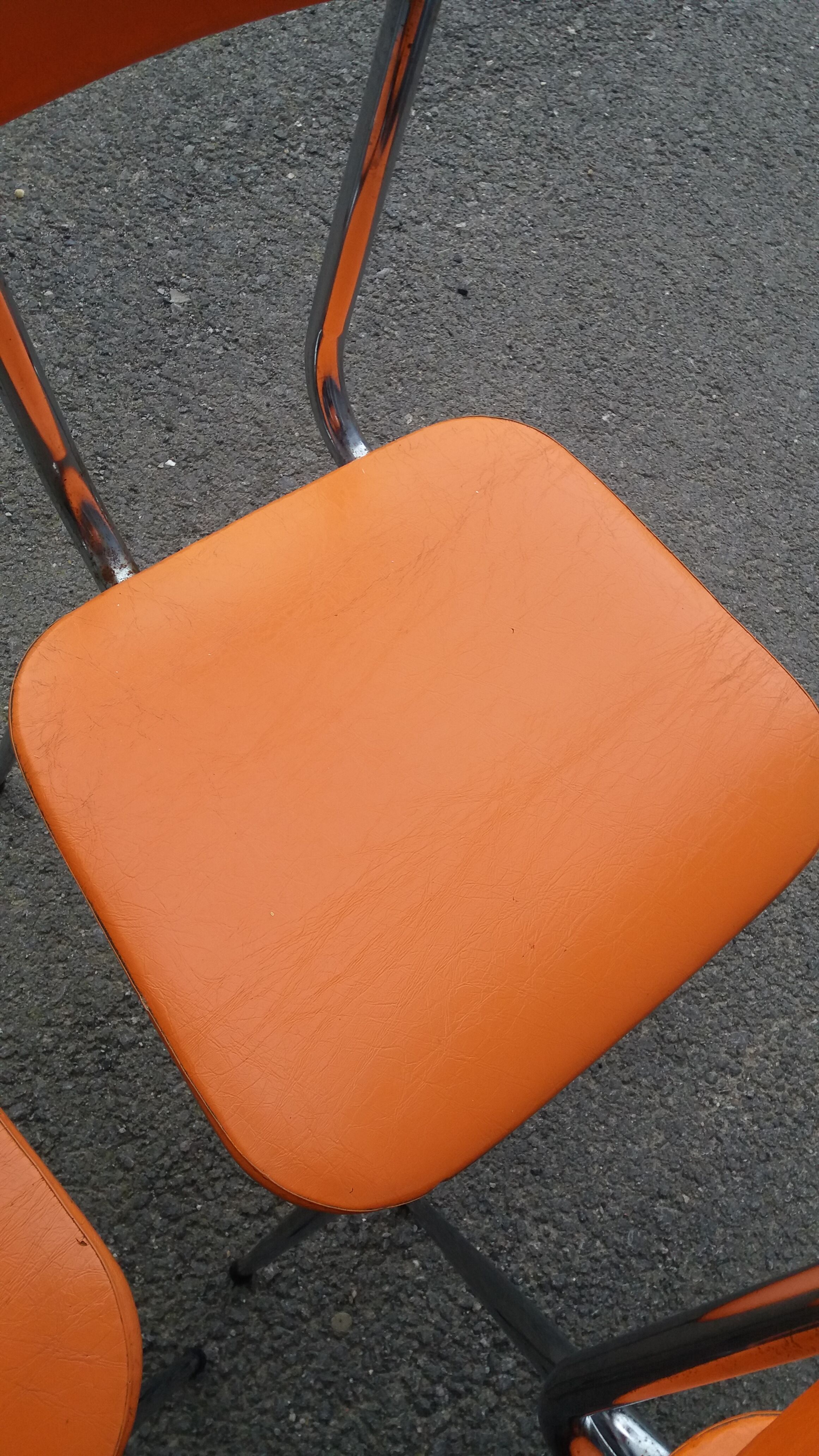 2 orange chairs