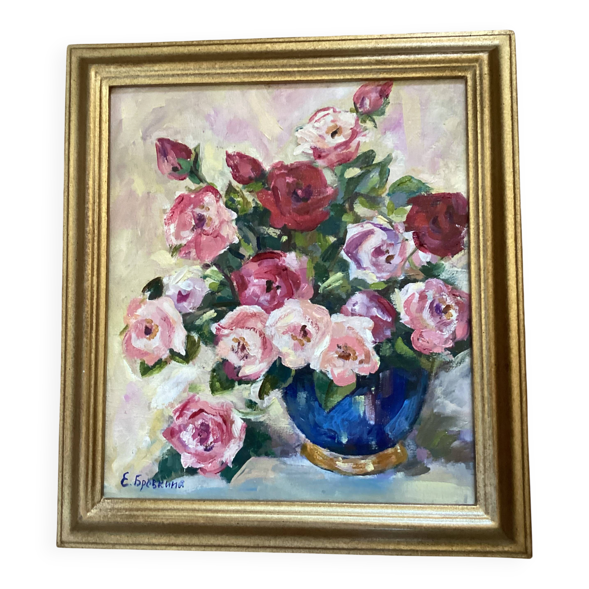 Oil painting on canvas signed, dimensions: height - 49 cm - width - 44 cm -