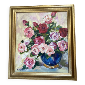Oil painting on canvas signed, dimensions: height - 49 cm - width - 44 cm -