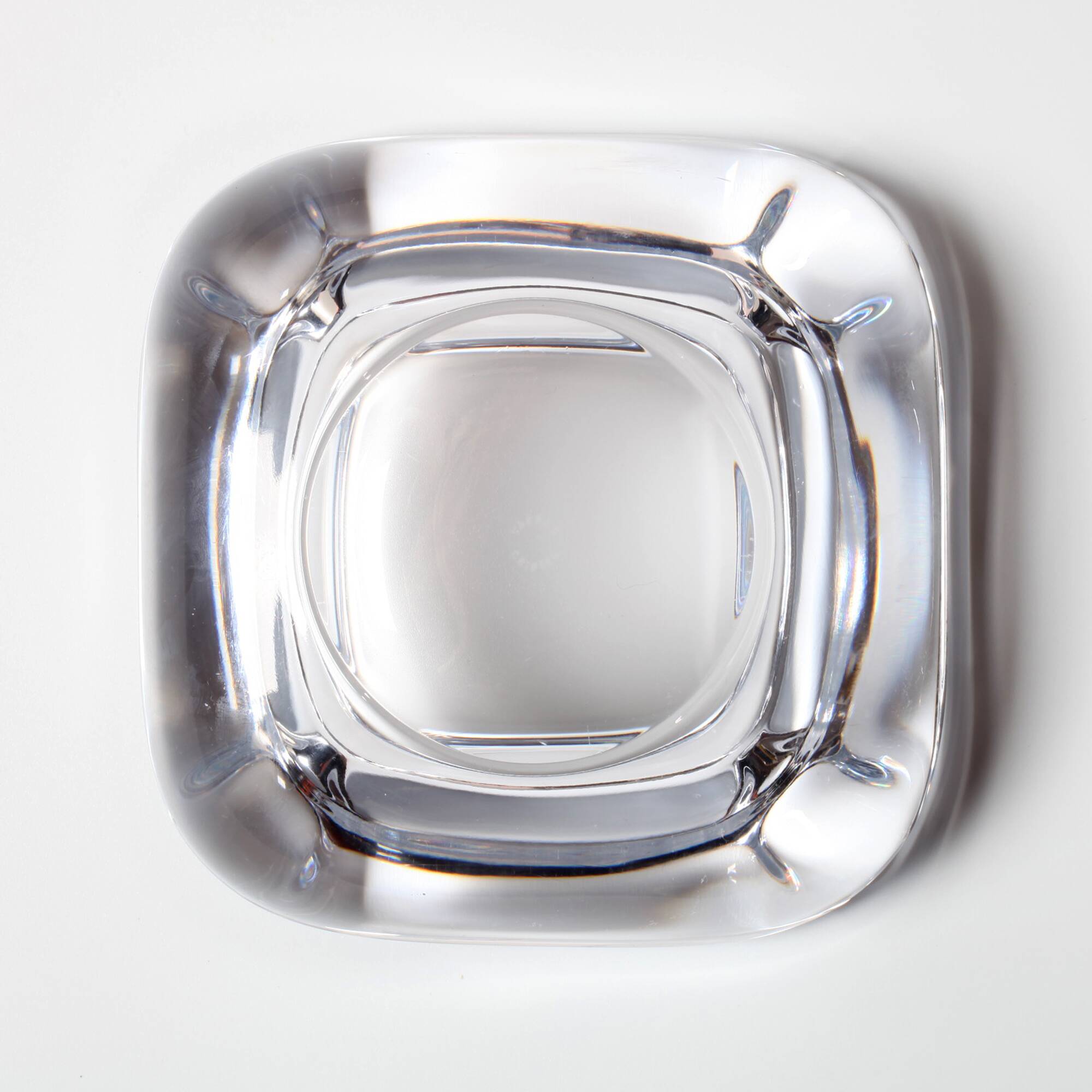 Vintage Heavy Crystal Ashtray / Vannes Le Chatel Crystal / France / 1980s